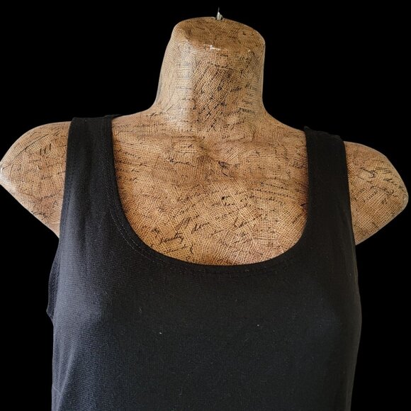 Vtg 90s y2k Black & Leopard Print Sleeveless Peplum Dress With Open Back - Picture 3 of 7